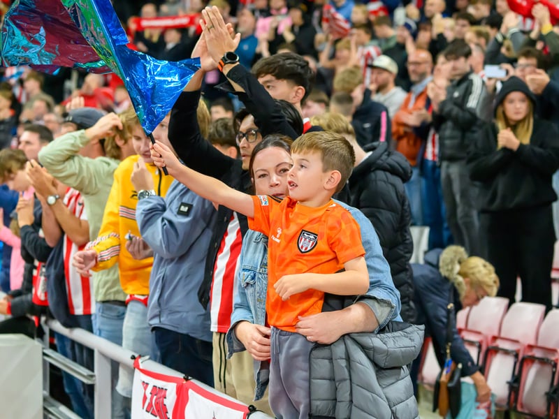 Sunderland fans in action at the Stadium of Light against AZ Alkmaar. Photo by Chris Fryatt.