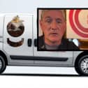 Galway City Council logo on van and inset publican Fergus McGinn