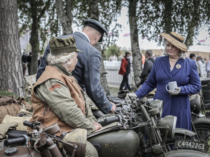 First day at Goodwood Revival 2026 at Goodwood on Friday 18th September 2026. Pictured: People dressed for the event.