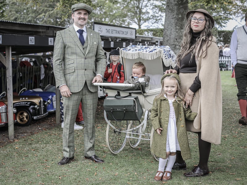 First day at Goodwood Revival 2026 at Goodwood on Friday 18th September 2026. Pictured: Bulic Family.