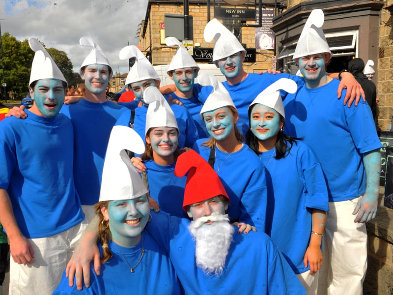 A group of Australian exchange Smurfs in Headingley.