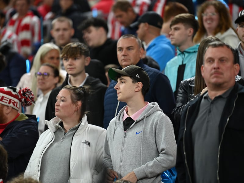 Sunderland fans in action against AZ Alkmaar at the Stadium of Light in the Europa League. Photo by Frank Reid.