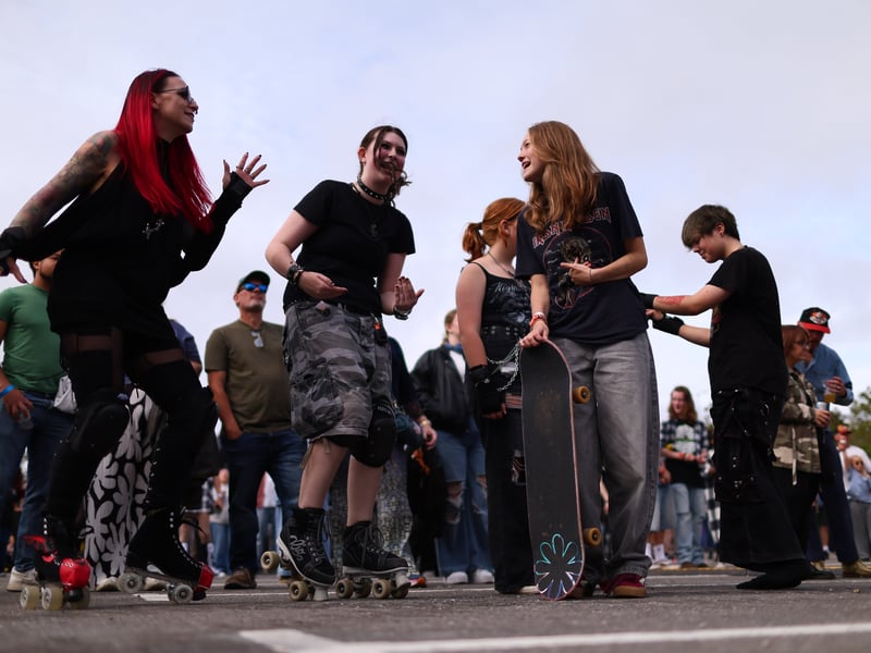Music-lovers rock out the show at Pitt St. Skatepark.