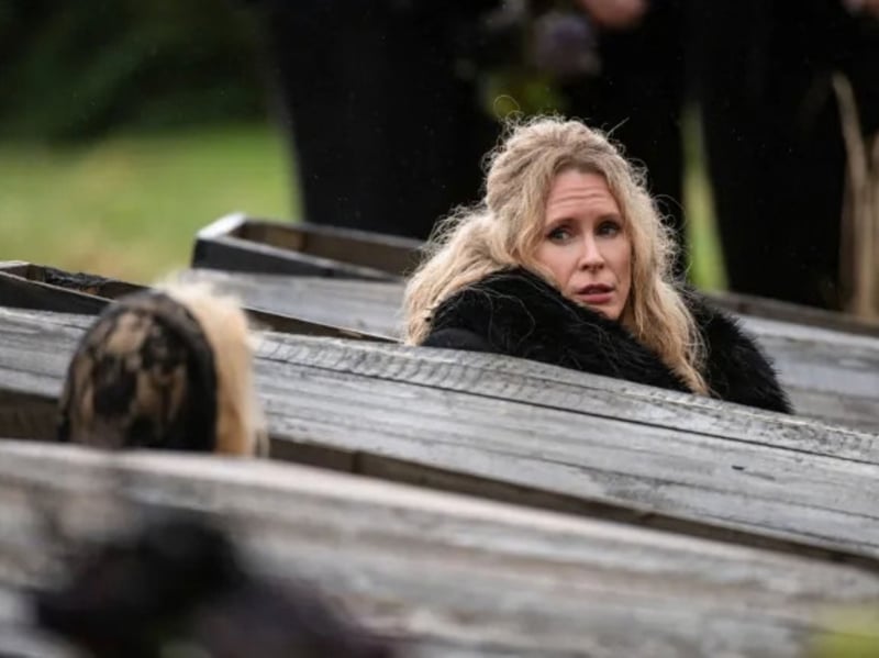 Comedian Lucy Beaumont became the first celebrity to be murdered 'face-to-face' on the show, summoned to a giant chessboard in in the dead of night for the deed to be done. As if it wasn't bad enough that best friend in the castle Cat Burns was one of the murderous Traitors, Jonathan Ross cemented his reputation as the most gleeful of baddies when he glibly saw her off by chuckling: "Bye, Lucy! See ya, wouldn’t wanna be ya!”