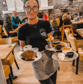A waitress serving at The Old Barracks in Athenry