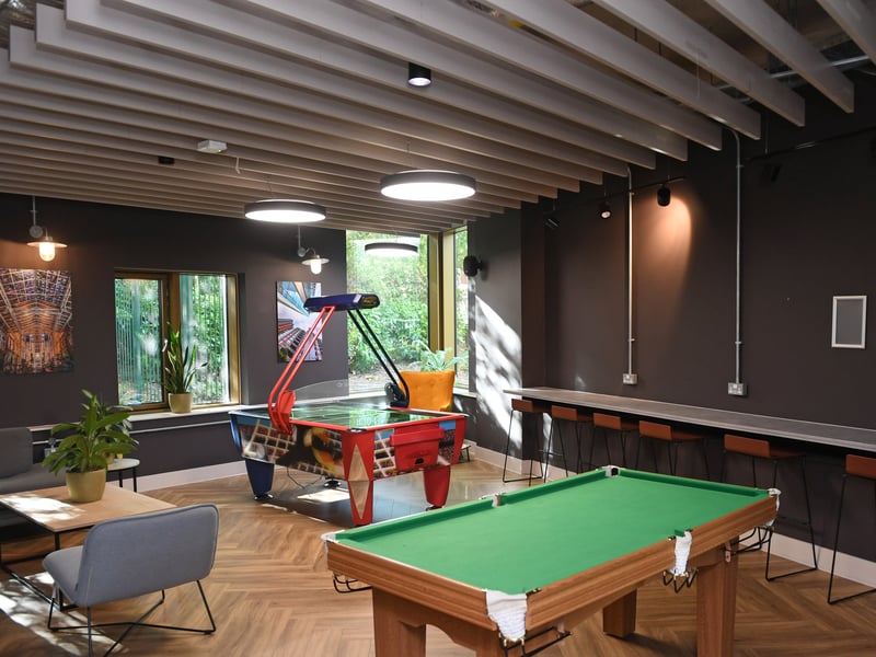 The residence has plenty of space to socialise and relax, and there are also bookable study rooms for some peace and quiet while you work.