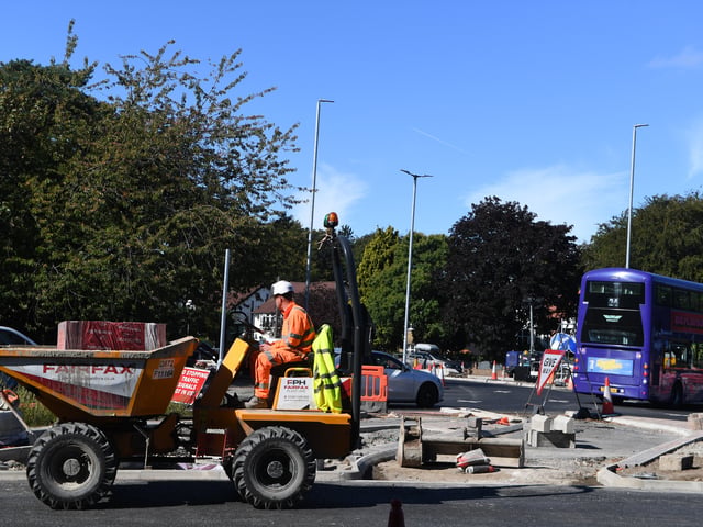The rescheduled resurfacing work at the Lawnswood roundabout went ahead as planned on Monday night.