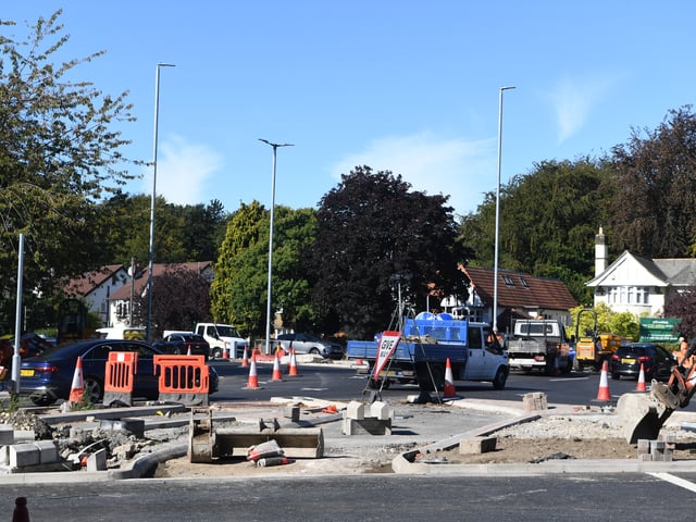 Construction work to improve safety at the Lawnswood roundabout junction got underway in August 2025.