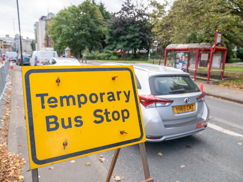 Temporary bus stops have been erected along the route to keep residents on the move.