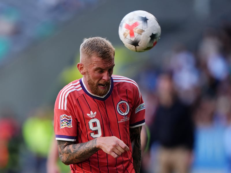 His 17th cap finally arrived five-and-a-half years after his last. Positive signs that his partnership with Ure can develop over time. Displayed good strength to set up Hickey's chance late in the first half. Waltzed through on goal shortly after the restart, but failed to carry the ball round Oblak. Headed off target from Robertson's front post delivery. Free header from a corner straight was straight at keeper. A busy outing on his comeback. 6