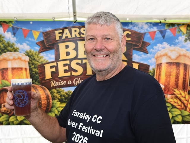 Organiser Jez Farrar enjoys a pint.