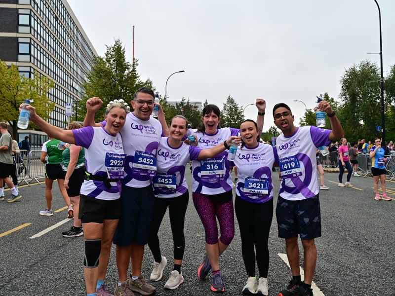 Here are 17 more finish line photos of friends and families celebrating at the Sheffield Run For All 10K on September 27, 2026.