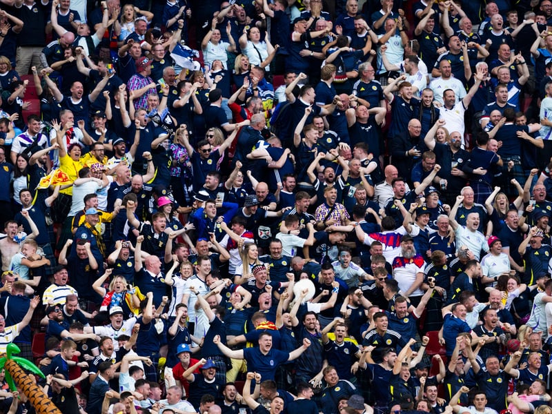 Scotland fans go wild as McTominay fires the team ahead in Koln.