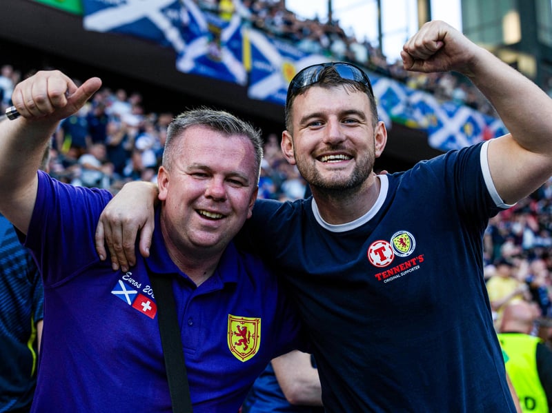 Scotland fans ahead of kick-off in Koln.