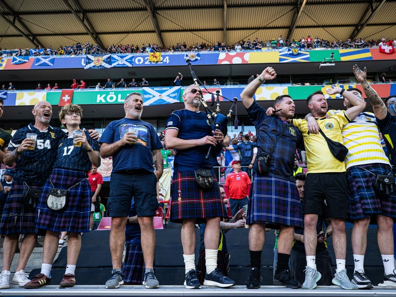 The bagpipes and kilts were on full show at Euro 2024 against Switzerland.