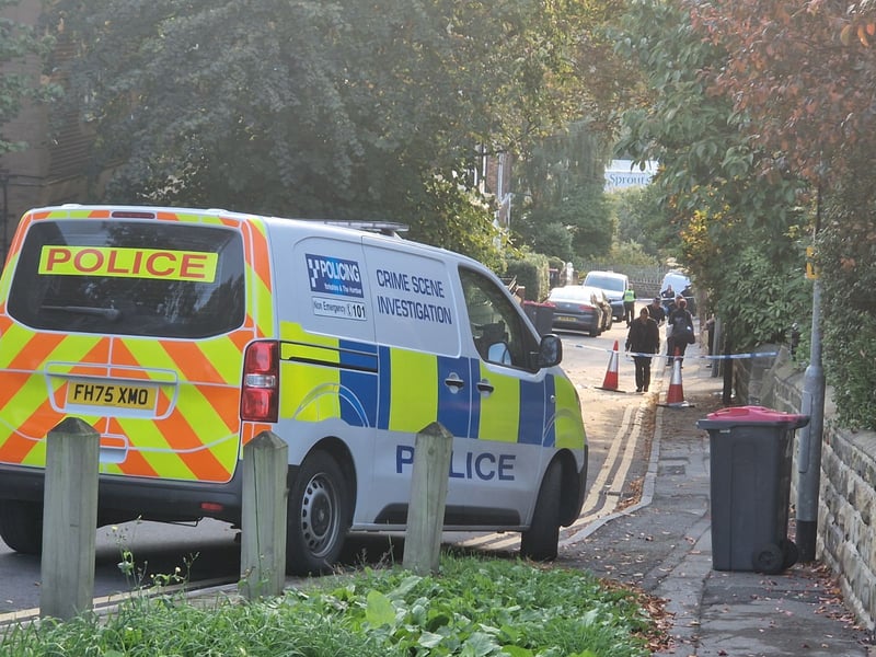 Emergency services at Clifton Mount, Rotherham, this afternoon. Photo: Finn Smith, Iconic Media