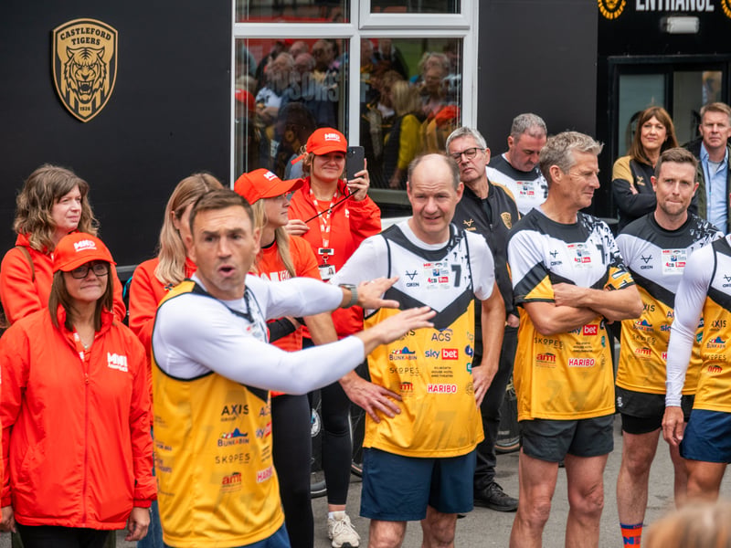 Sir Kevin Sinfield stopped at Castleford Tigers Training Ground on the third day of his 7 in 7: The Grand Finale challenge