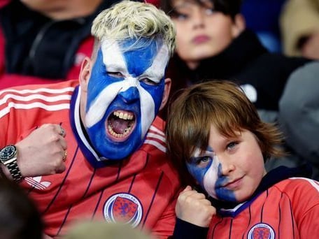 Scotland fans in the stands ahead of the game against Switzerland in the Nations League.