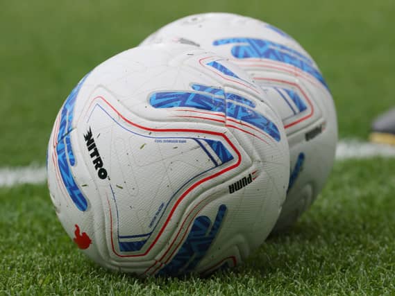 Stock image of footballs