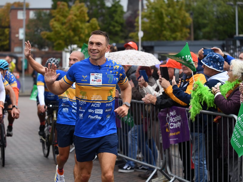 Eager fans had flocked to Headingley Stadium throughout the morning to await his arrival and huge cheers could be heard as he approached the ground. 