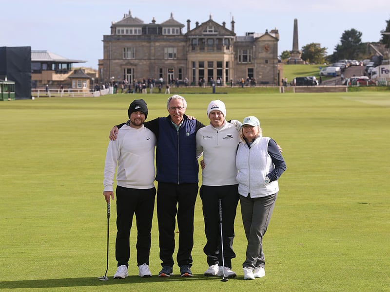 English golfers Matt and Alex Fitzpatrick alongside dad Russell and mum Susan.