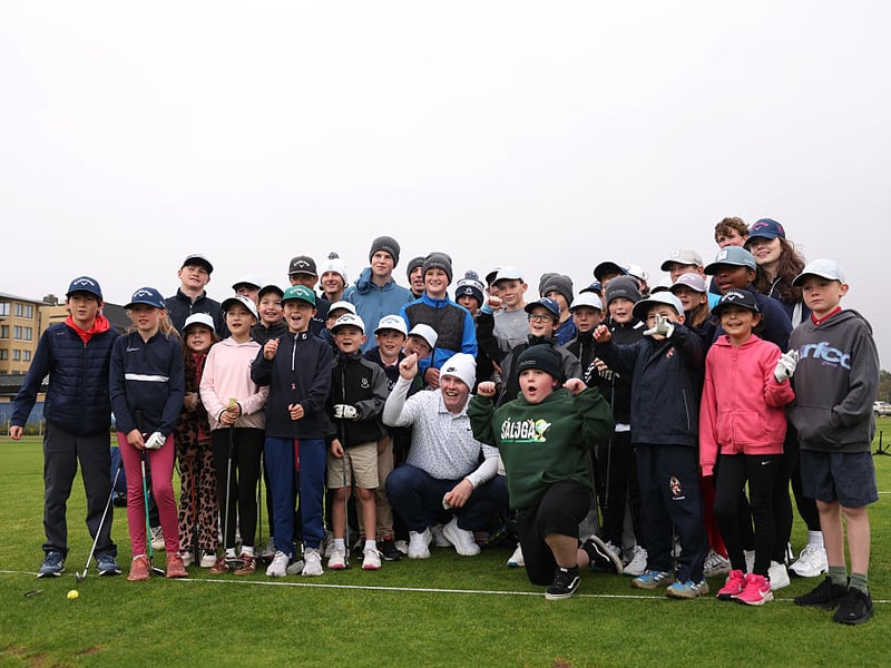 Scottish golfer Robert MacIntyre visits the SALT Golf Clinic in St Andrews.