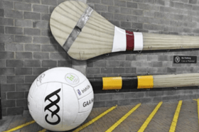 Gaelic football and hurley stick