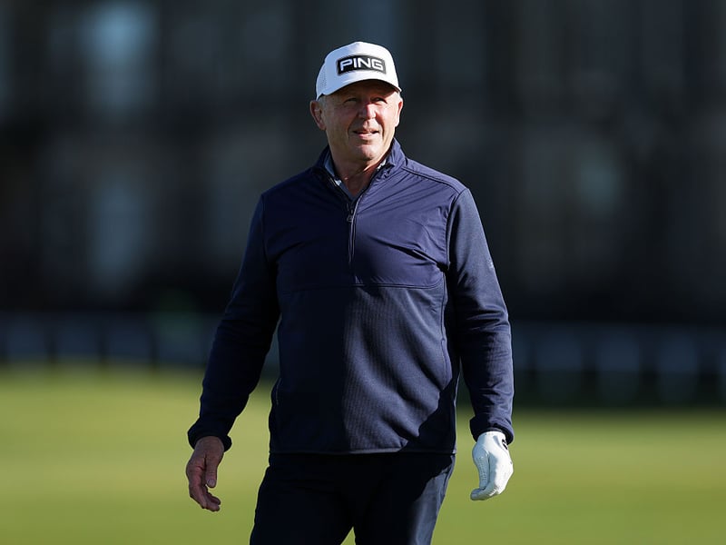 Former All Black rugby player Sean Fitzpatrick on the course.