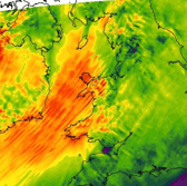 Weather map showing Ireland's weekend forecast