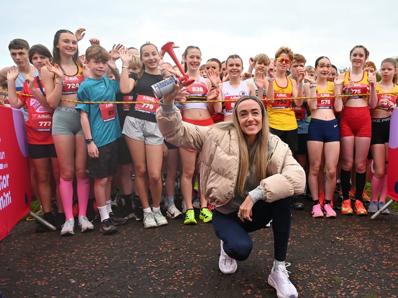 Olympian Eilish McColgan at the start of The Junior Event. That must have been some motivation for the kids!