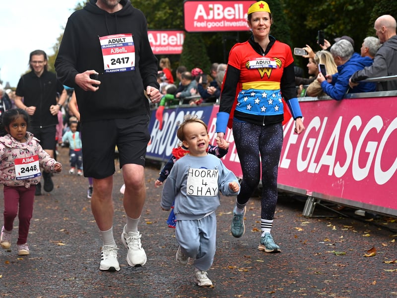 Junior and Mini events on Glasgow Green took place from 9am, with Gladiators Athena and Hammer as official starters, plus Eilish McColgan.

Dozens of families took part in the event with many raising money for charity.

