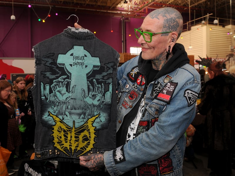 Daniel Thrippleton of Bradford with one of the jackets he hand stitches.