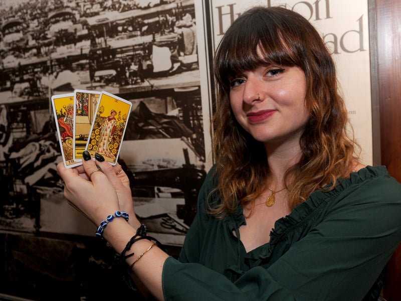 Danielle Hardgrave of Leeds who was doing Tarot Reading to raise money for Good Life Dog Rescue in Leeds