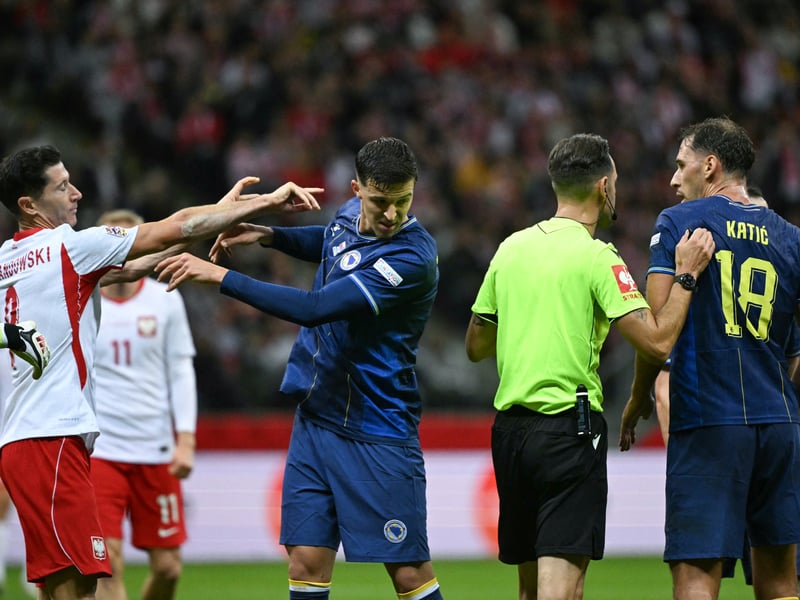 Monday: Nations League, Bosnia-Herzegovina vs Poland, 7.45pm kick-off.