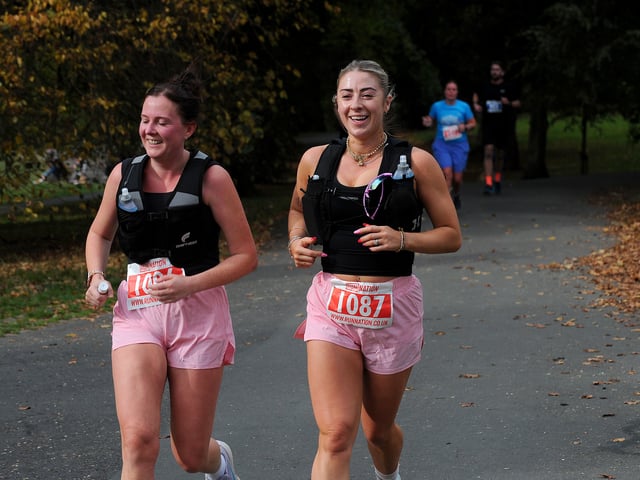 Half marathon runners  in the park