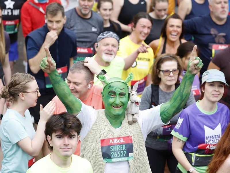 Even Shrek donned his running shoes to take part in the half marathon on Sunday. Picture: Contributed
