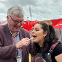Pat McDonagh feeding an Electric Picnic goer