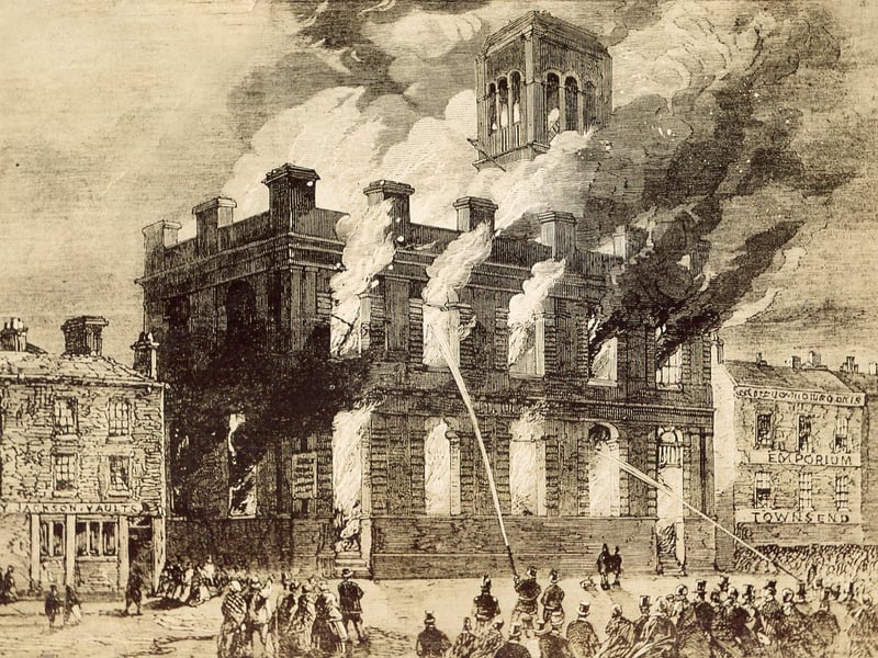 The Surrey Theatre, West Bar, Sheffield, built in 1851, with its splendid collection of paintings, curiosities and works of art, its concert rooms, promenades, Thespian hall, was totally destroyed by fire in March 1865