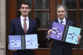 Public Expenditure Minister Jack Chambers and Finance Minister Simon Harris with Budget 2027