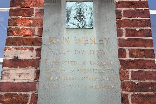 The founder of Methodism, John Wesley, was an Anglican minister and Christian teacher who founded the Methodist Church with his brother Charles.
John Wesley preached in Sheffield on many occasions, notably right here in Paradise Square, sharing the Christian message and campaigning for social justice. He is said to have preached 40,000 sermons – many outdoors – and travelled 250,000 miles, before his death in 1791.