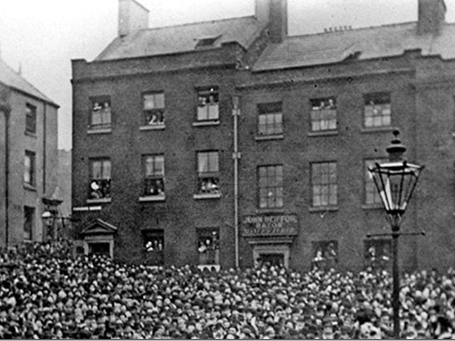 Un-dated photo of Paradise Square, likely sometime in the early 1900s