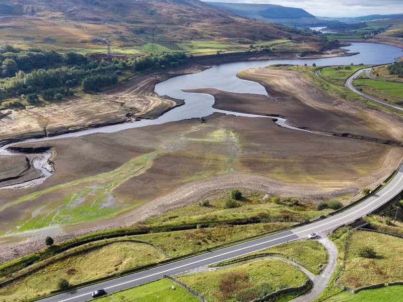 Low levels on reservoir in Derbyshire owned by United Utilities and serving Manchester.