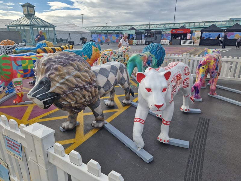 Lions on display at Meadowhall before the Pride of Yorkshire auction