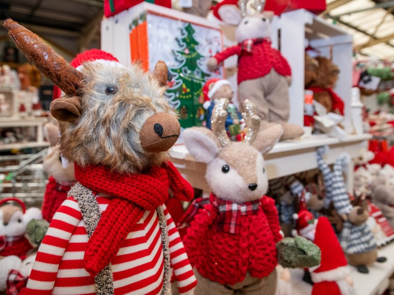 A selection of Christmas gifts for sale in store.