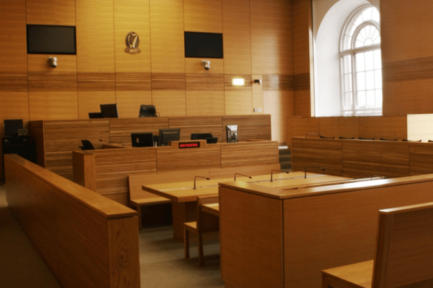 Inside courthouse
