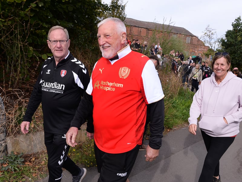 The family of Owen Jenkinson along with friends and supporters, are taking part in Owen's Challenge, to run or walk 5k a day to raise money for PACT (Parents' Association of Children with Tumours and Leukaemia). They recently ran from New York Stadium in honour of Ronnie Moore (pictured with John Breckin and Andrea Jenkinson), and were joined by representatives from Rotherham United and Rotherham United Supporters Club.