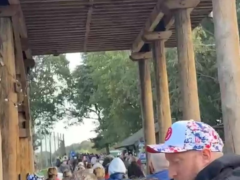 People file out as the park is evacuated