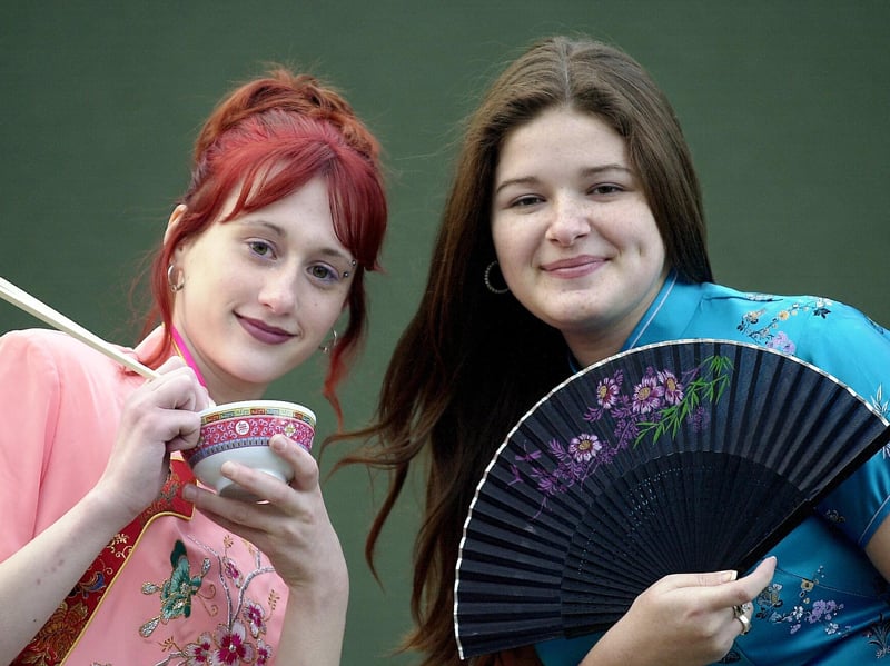 Catering students (left) Nathalie Derrick (17) from Waterlooville, and Zoe Jolfrey (17) from Leigh Park launch the Chinese cuisine week at South Downs College.
Picture: Ian Hargreaves