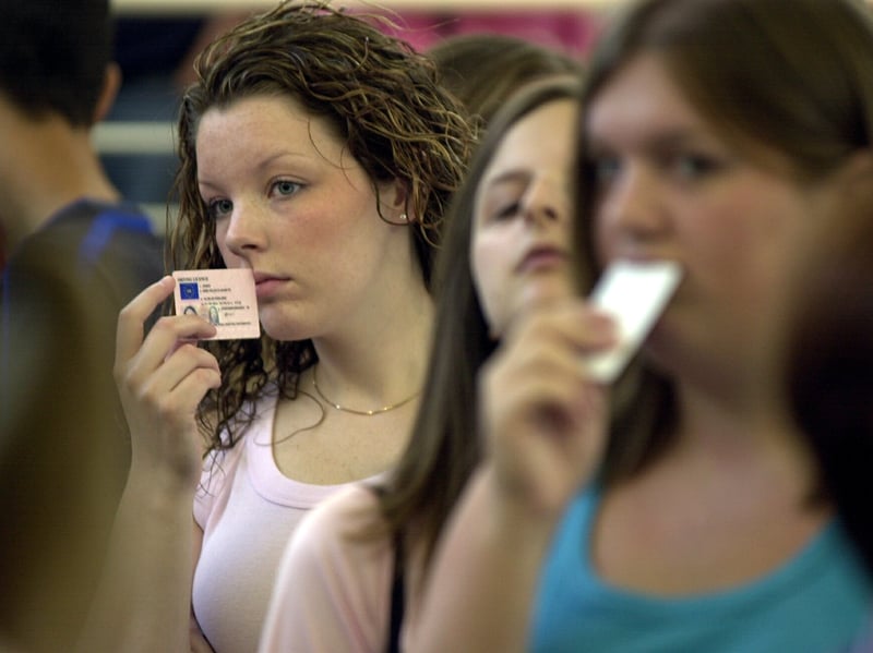 South Downs College students wait nervously for A level results in August, 2003.
Picture: Jonathan Brady (034058-51)