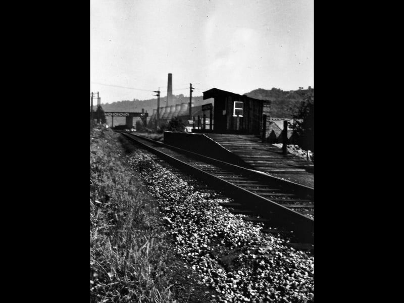 The new Jackfield Halt in 1955. Keith said the new halt was opened on March 1, 1954, after the previous halt was hit by subsidence. The new one was built further down the line, just beyond Maw's. This is another photo which came from an original negative from Mike Picken.